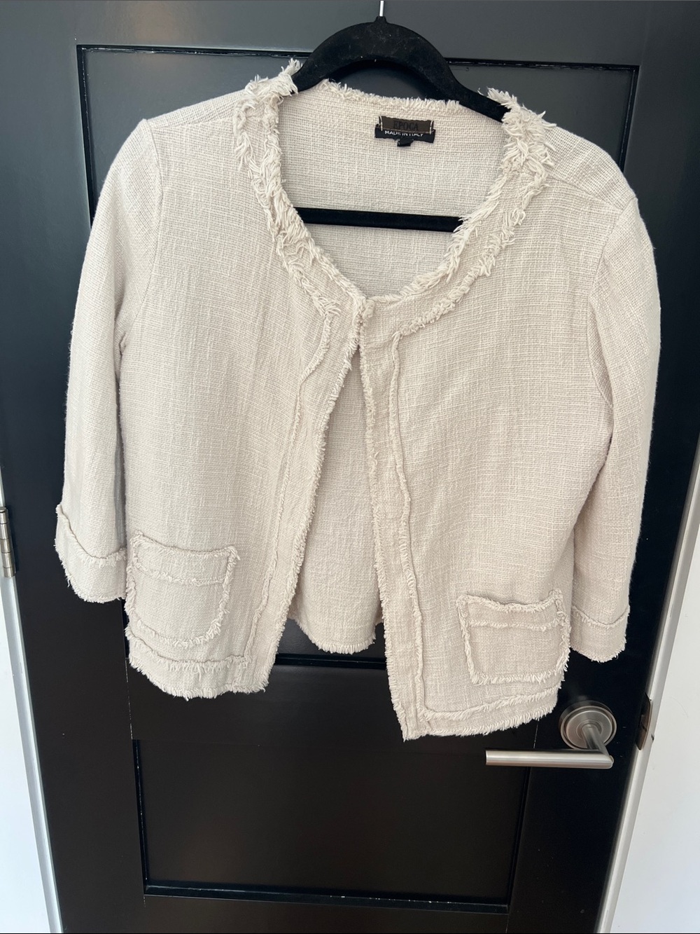 Epoca Cream Cotton Open-Front Jacket - Women
